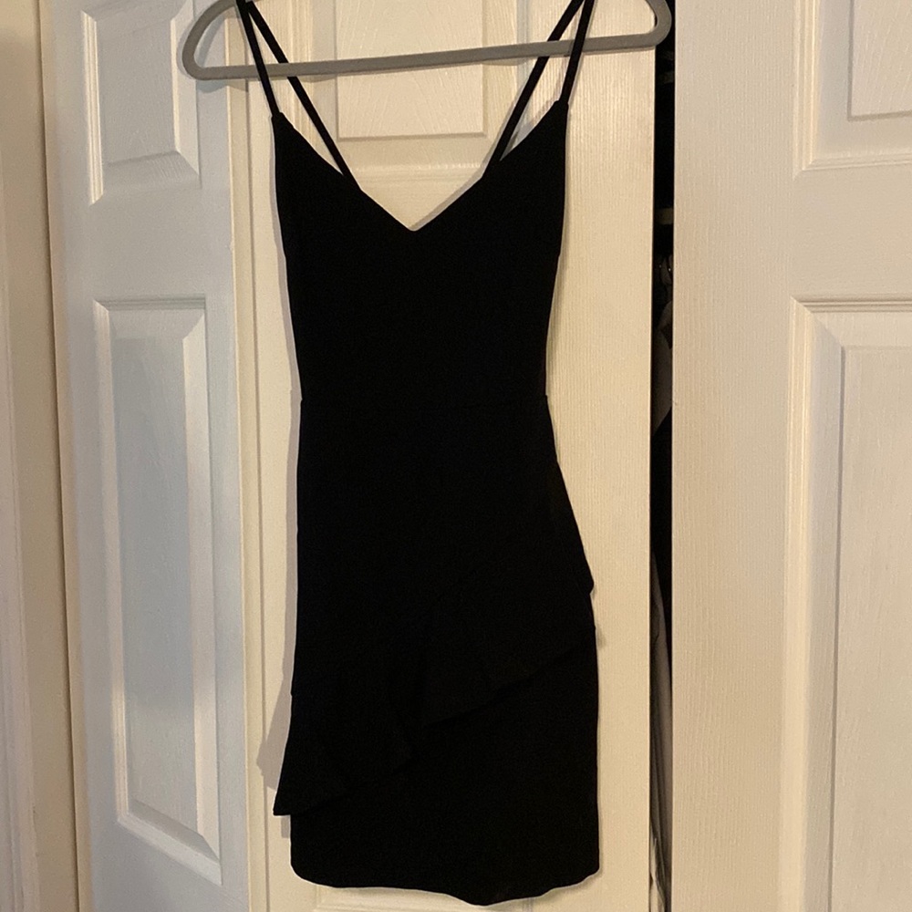 Black ruffle dress